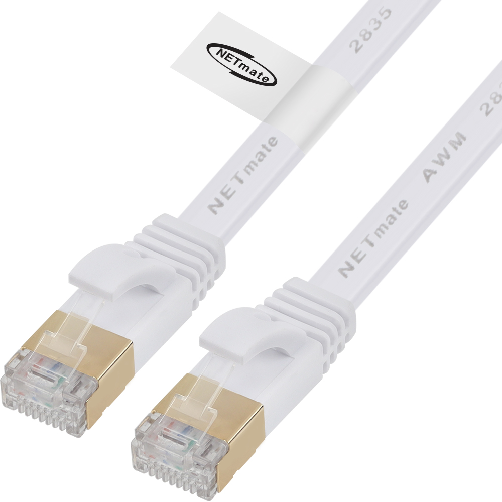 강원전자 넷메이트 CAT.7 STP FLAT 랜 케이블 20m (화이트) NM-UF7200W