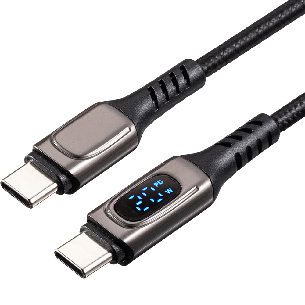 강원전자 산와서플라이 USB2.0 C타입 100W 고속충전 디스플레이 케이블 1m 500-USB076