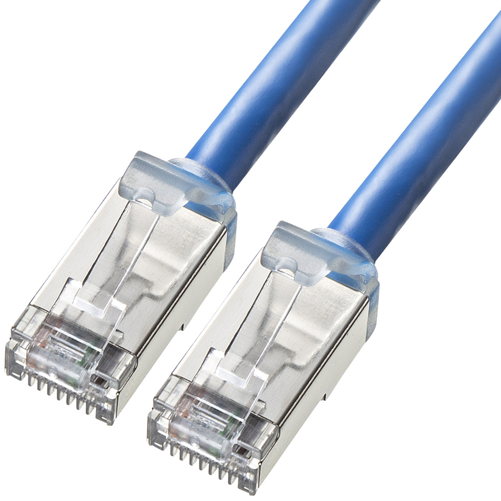 강원전자 산와서플라이 CAT.6A STP 랜 케이블 1m (블루) KB-T6ASB-01BL