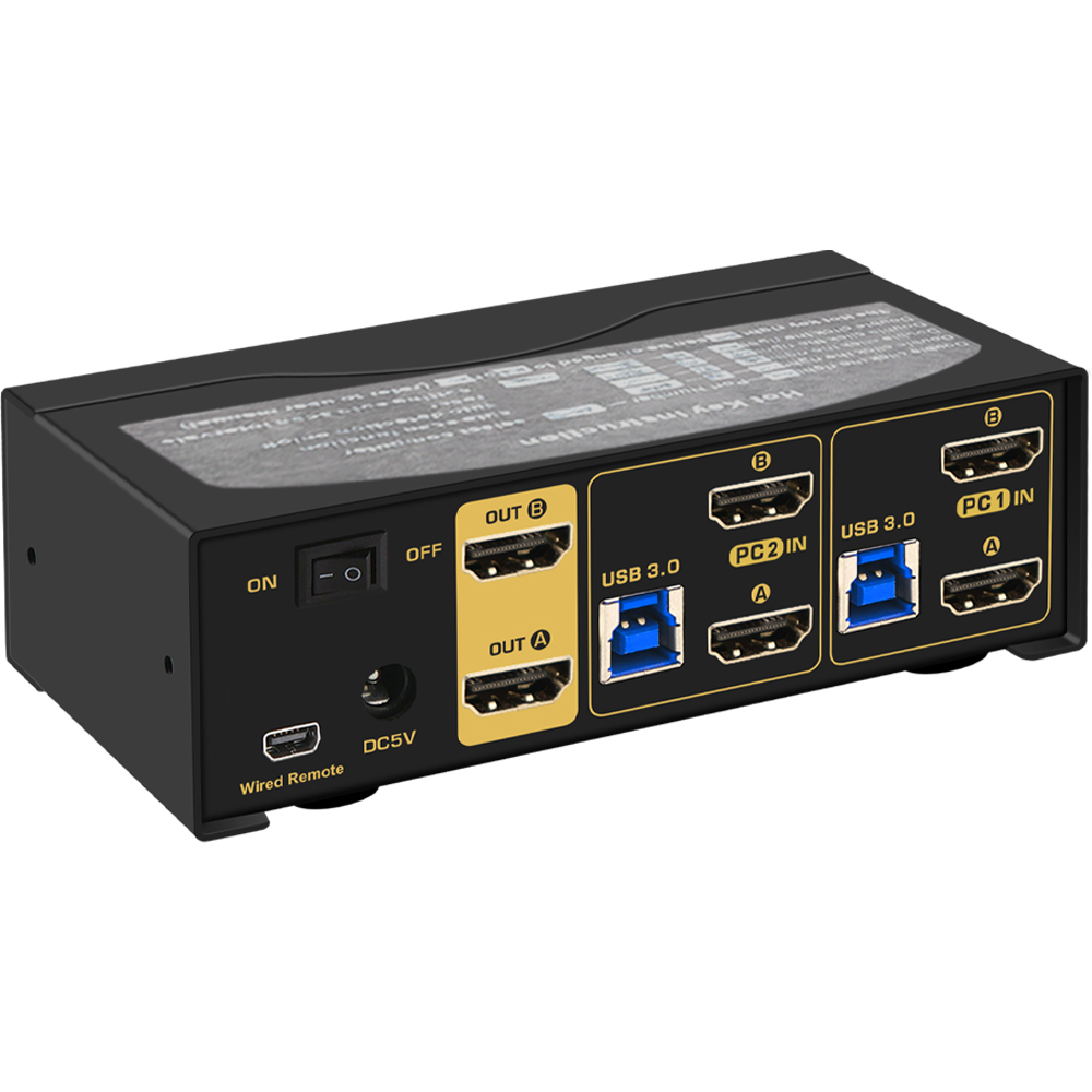 강원전자 넷메이트 듀얼 4K 60Hz HDMI KVM 2:1 스위치(USB) NM-HK4602D