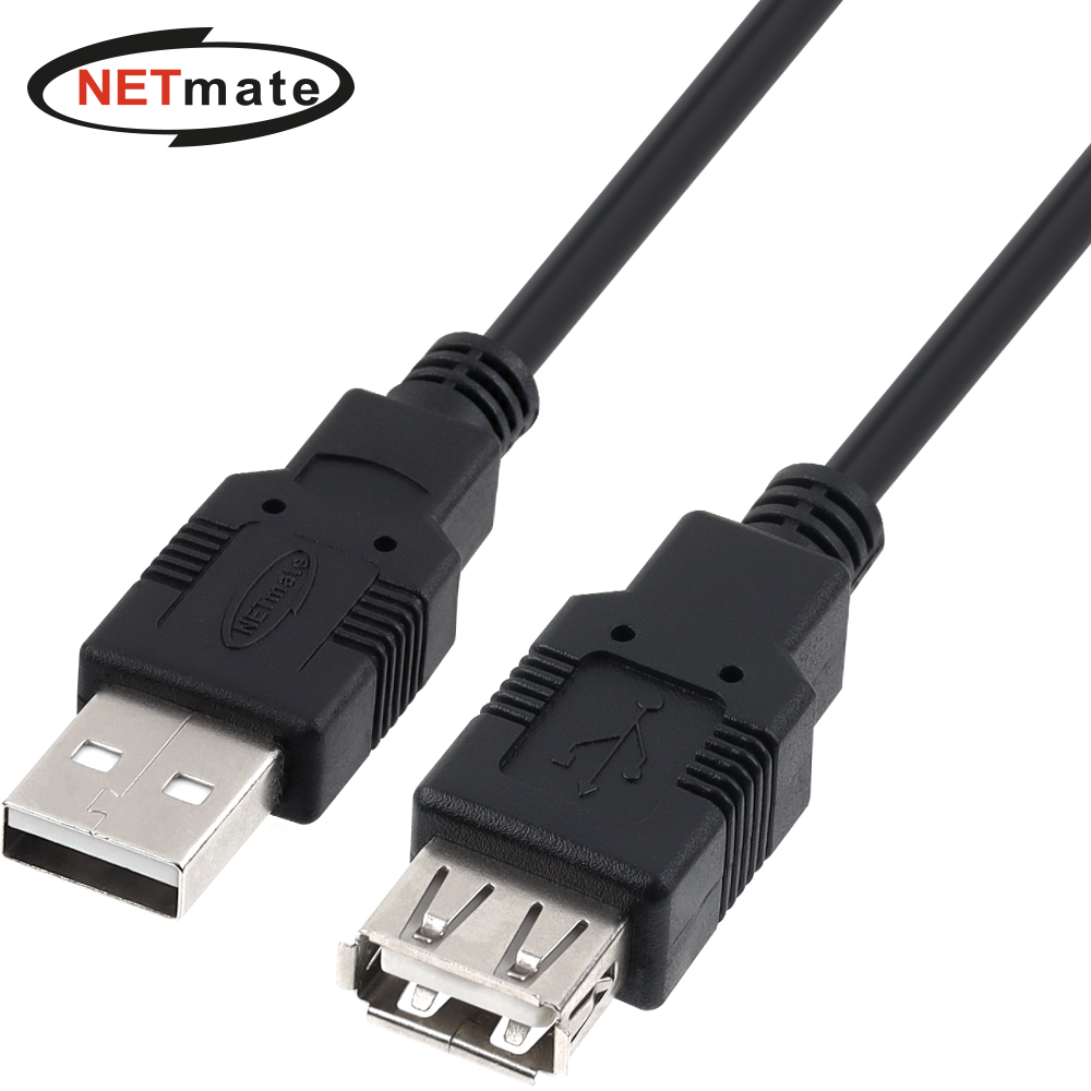강원전자 넷메이트 USB2.0 연장 AM-AF 케이블 1.8m (블랙) NMC-UF218BK
