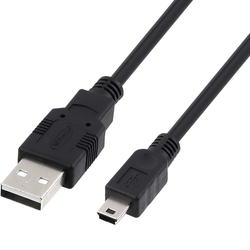 강원전자 넷메이트 USB2.0 AM-Mini 5핀 케이블 0.5m (블랙) NMC-UM205BK