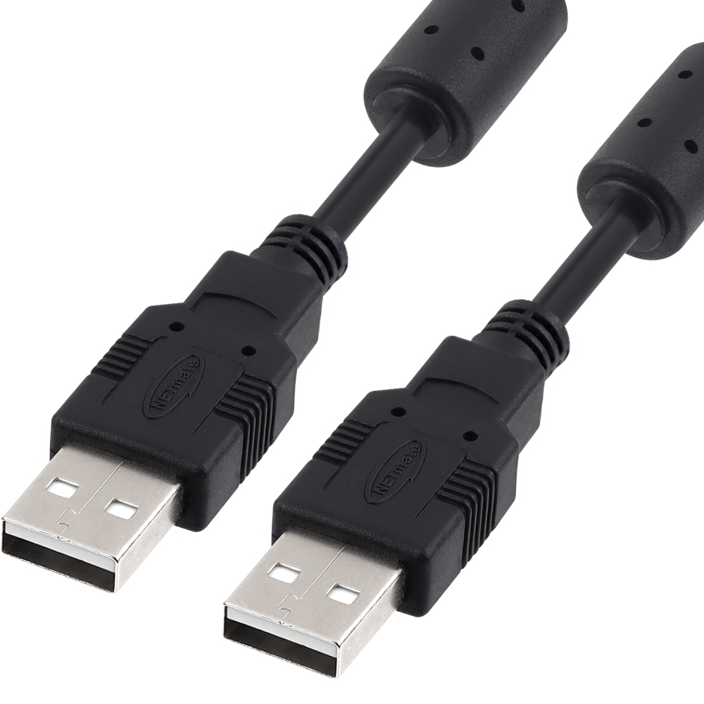 강원전자 넷메이트 USB2.0 AM-AM 케이블 1m (블랙/노이즈필터) NMC-UA210C