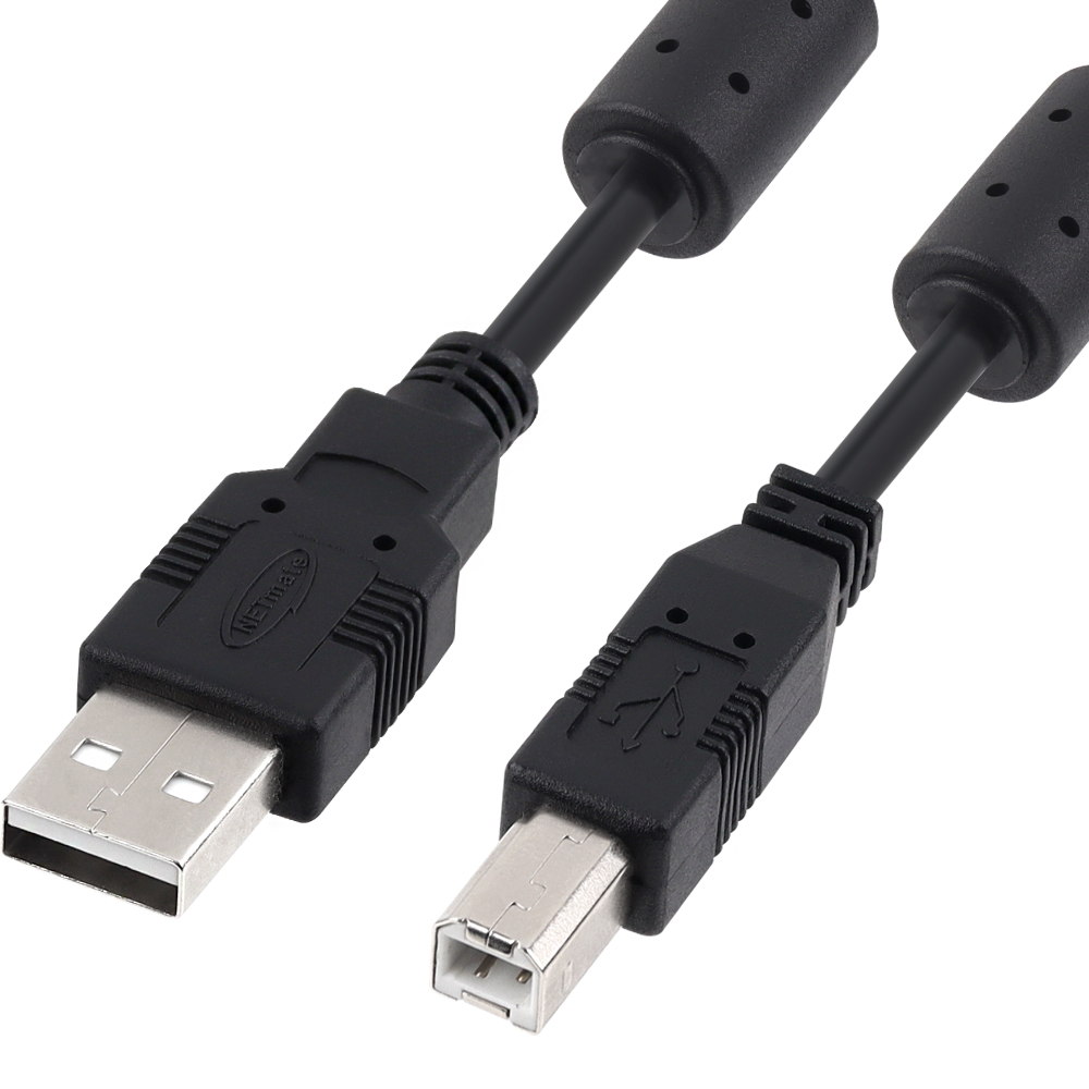 강원전자 넷메이트 USB2.0 AM-BM 케이블 1m (블랙/노이즈필터) NMC-UB210C