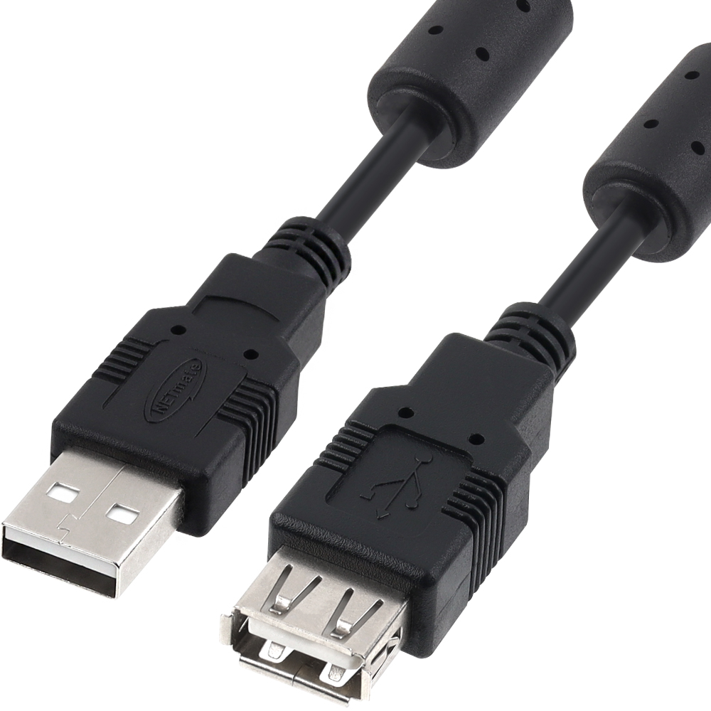 강원전자 넷메이트 USB2.0 연장 AM-AF 케이블 0.5m (블랙/노이즈필터) NMC-UF205C