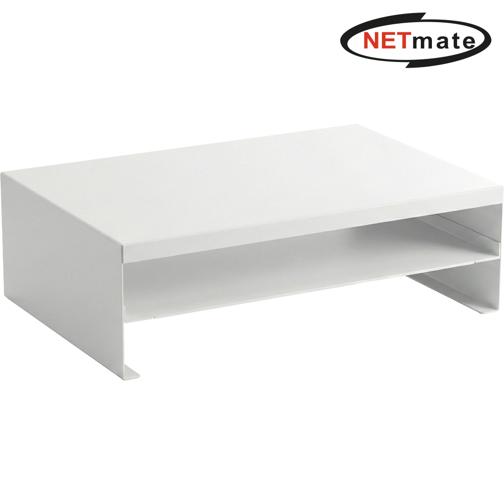 강원전자 넷메이트 다용도 2단 메탈 받침대, 400x260x125mm 화이트 NM-AM400WF