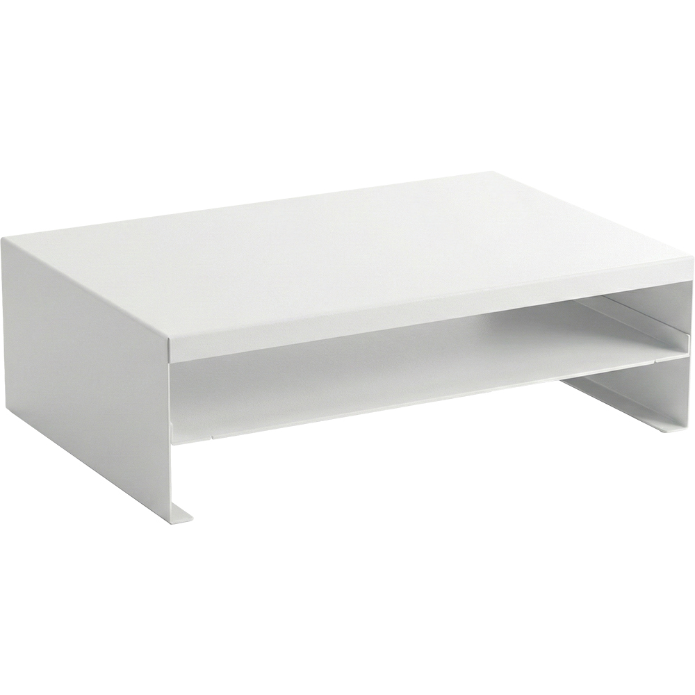 강원전자 넷메이트 다용도 2단 메탈 받침대, 400x260x125mm 화이트 NM-AM400WF