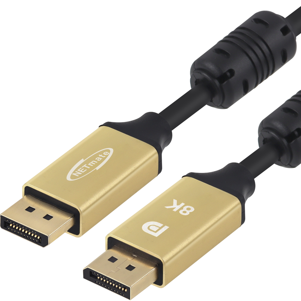 강원전자 넷메이트 VESA 공식 인증 DisplayPort 2.1 DP54 Gold Metal 케이블 1m NM-DPM01G