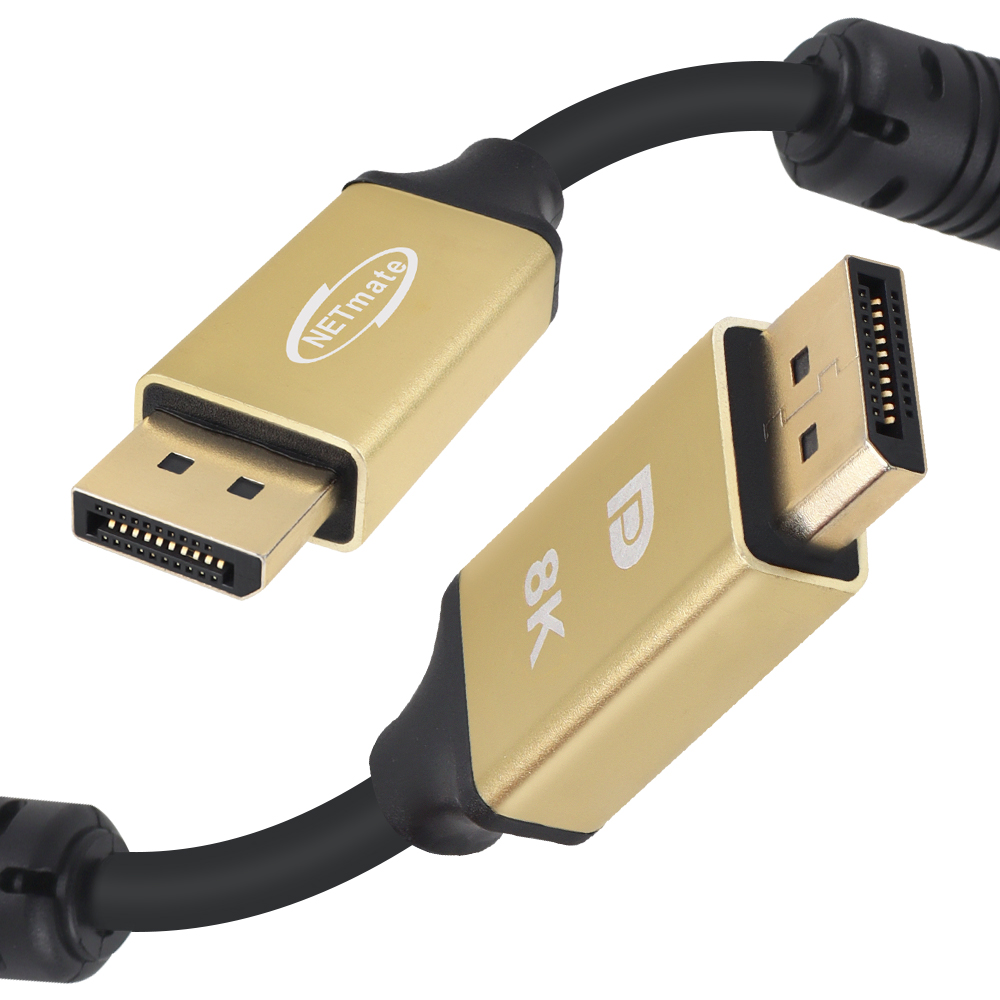강원전자 넷메이트 VESA 공식 인증 DisplayPort 2.1 DP54 Gold Metal 케이블 3m NM-DPM03G