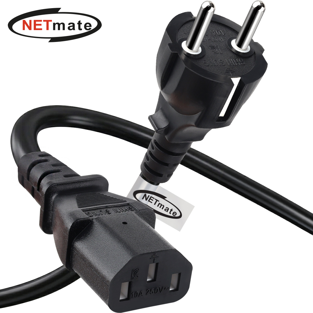 강원전자 넷메이트 3구 AC 파워코드 전원케이블 15m, 일자형 블랙 NMP-SPC150BS