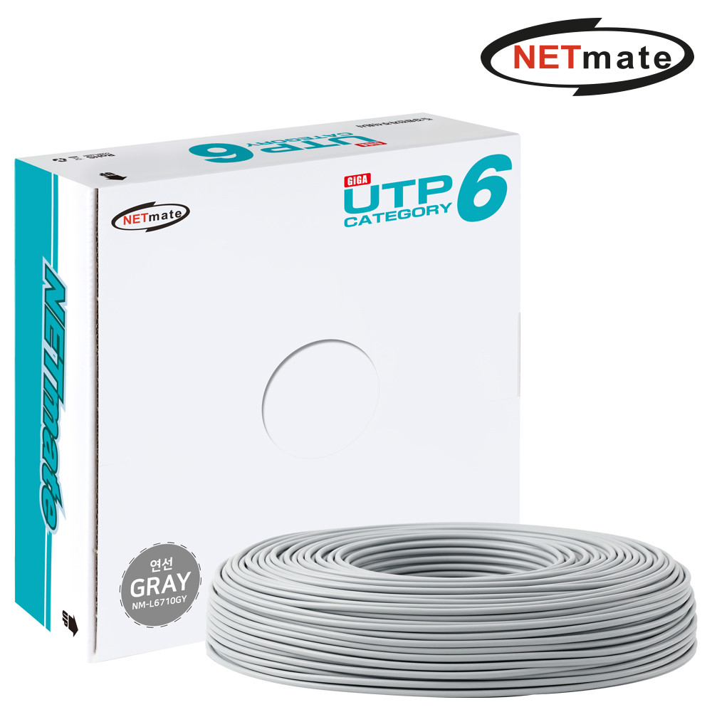 강원전자 넷메이트 CAT.6 UTP 케이블 100m, 연선 그레이 NM-L6710GY