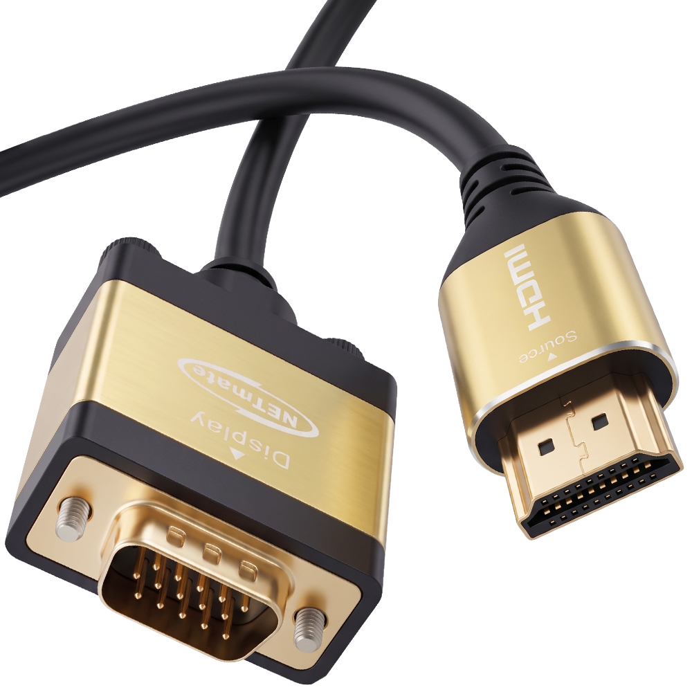 강원전자 넷메이트 HDMI to VGA(RGB) Gold Metal 케이블 7m NM-HVM70