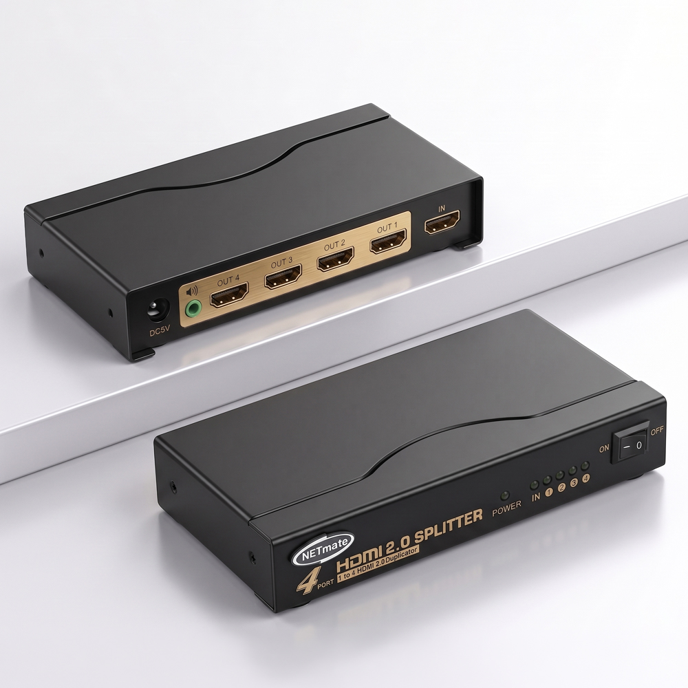 강원전자 넷메이트 4K 60Hz HDMI 1:4 분배기 NM-HMS24
