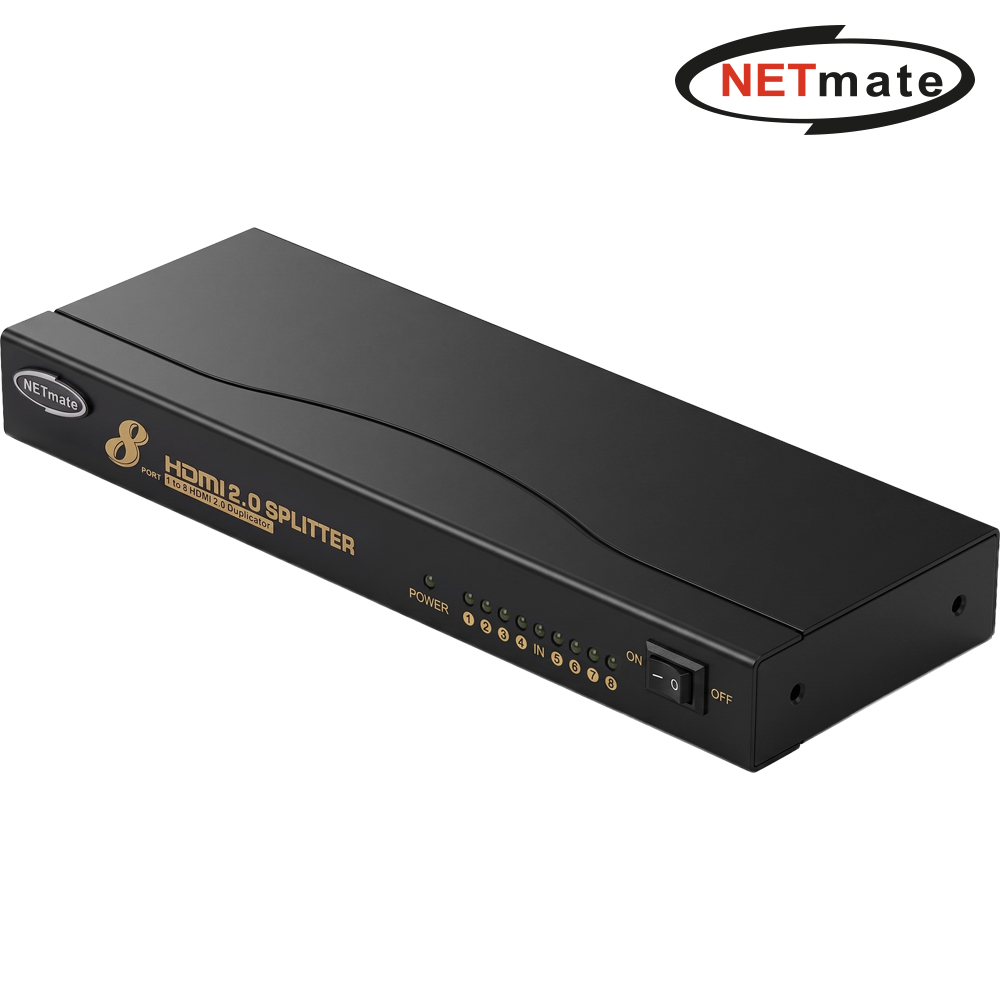 강원전자 넷메이트 4K 60Hz HDMI 1:8 분배기 NM-HMS28