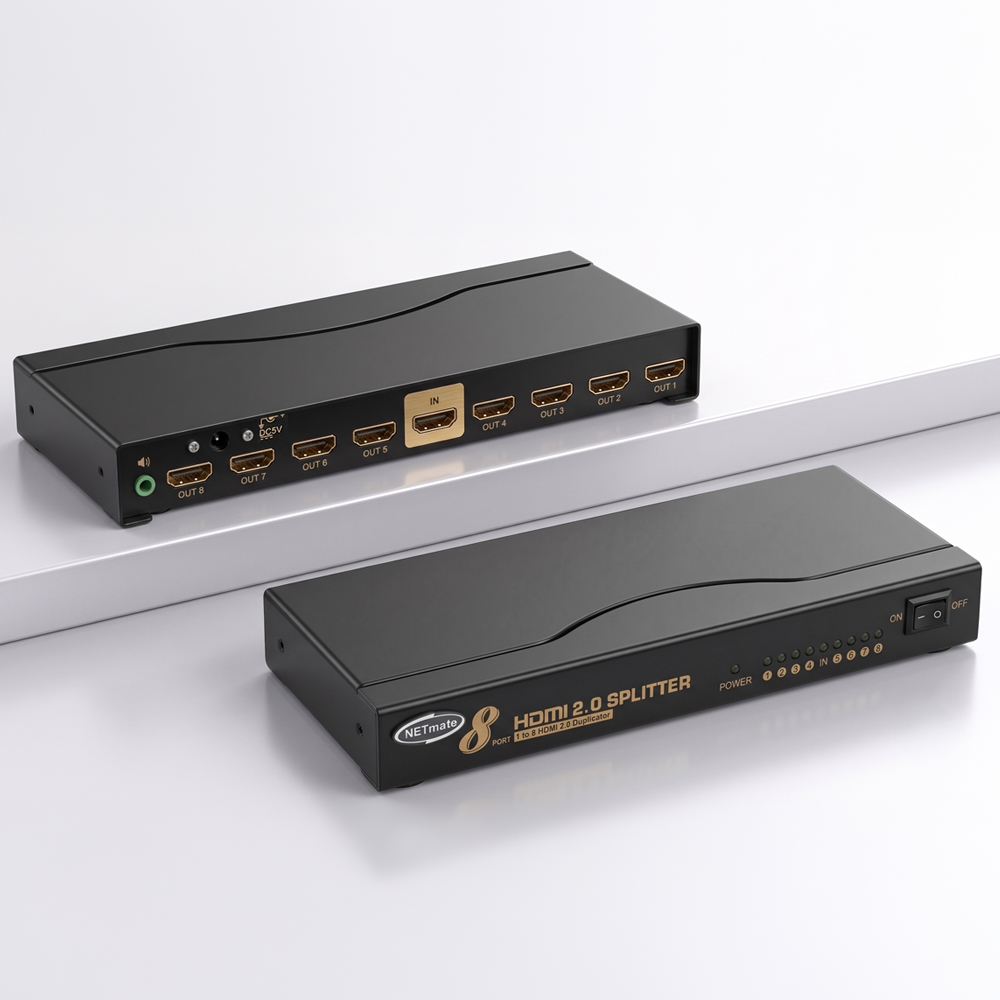 강원전자 넷메이트 4K 60Hz HDMI 1:8 분배기 NM-HMS28
