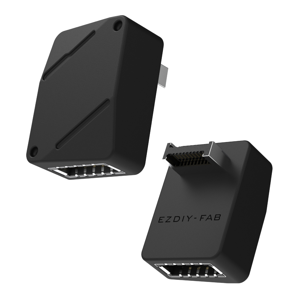 강원전자 넷메이트 USB3.2 Gen2 Type E 변환 어댑터, 블랙 STD 90도 [EZDIY-FAB] NM-DPC265