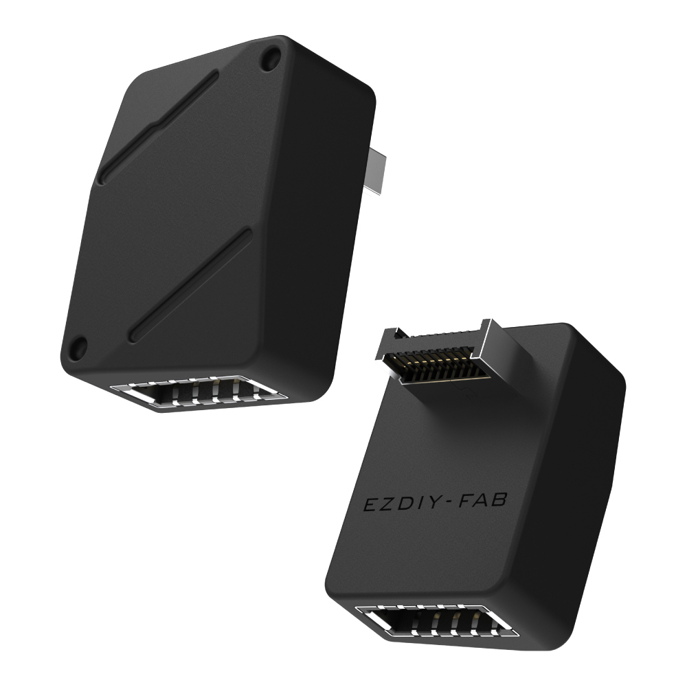 강원전자 넷메이트 USB3.2 Gen2 Type E 변환 어댑터, 블랙 RVS 90도 [EZDIY-FAB] NM-DPC2651