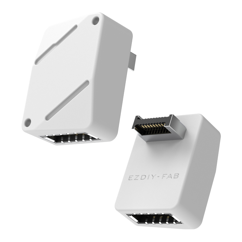 강원전자 넷메이트 USB3.2 Gen2 Type E 변환 어댑터, 화이트 STD 90도 [EZDIY-FAB] NM-DPC2652