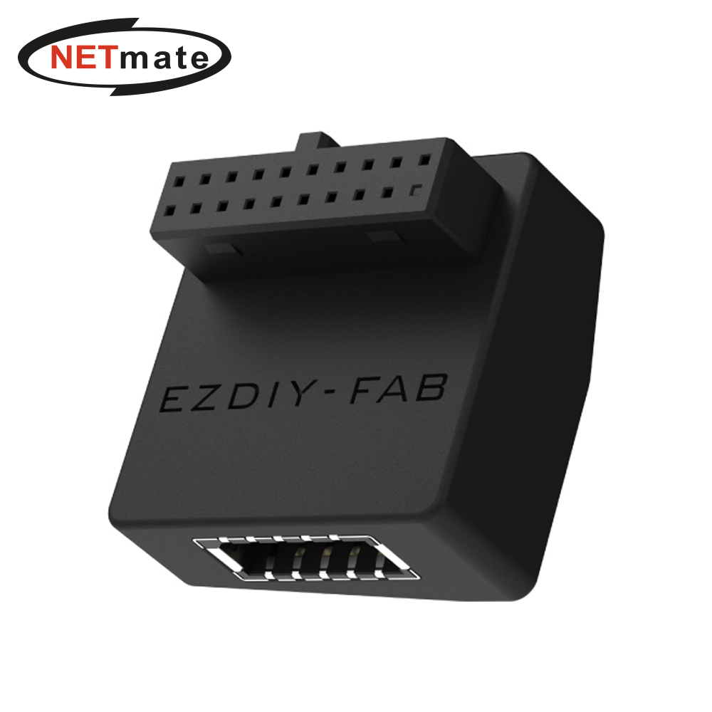 강원전자 넷메이트 USB3.0 20핀 헤더 Type E 변환 어댑터, 블랙 STD [EZDIY-FAB] NM-DPC267