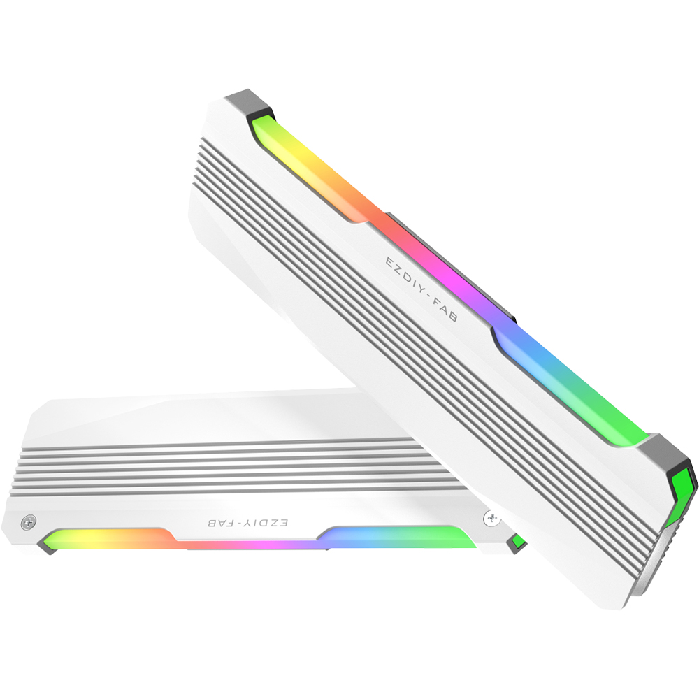 강원전자 넷메이트 ARGB 알루미늄 메모리 방열판, 화이트 2개 세트 [EZDIY-FAB] NM-DPI2683