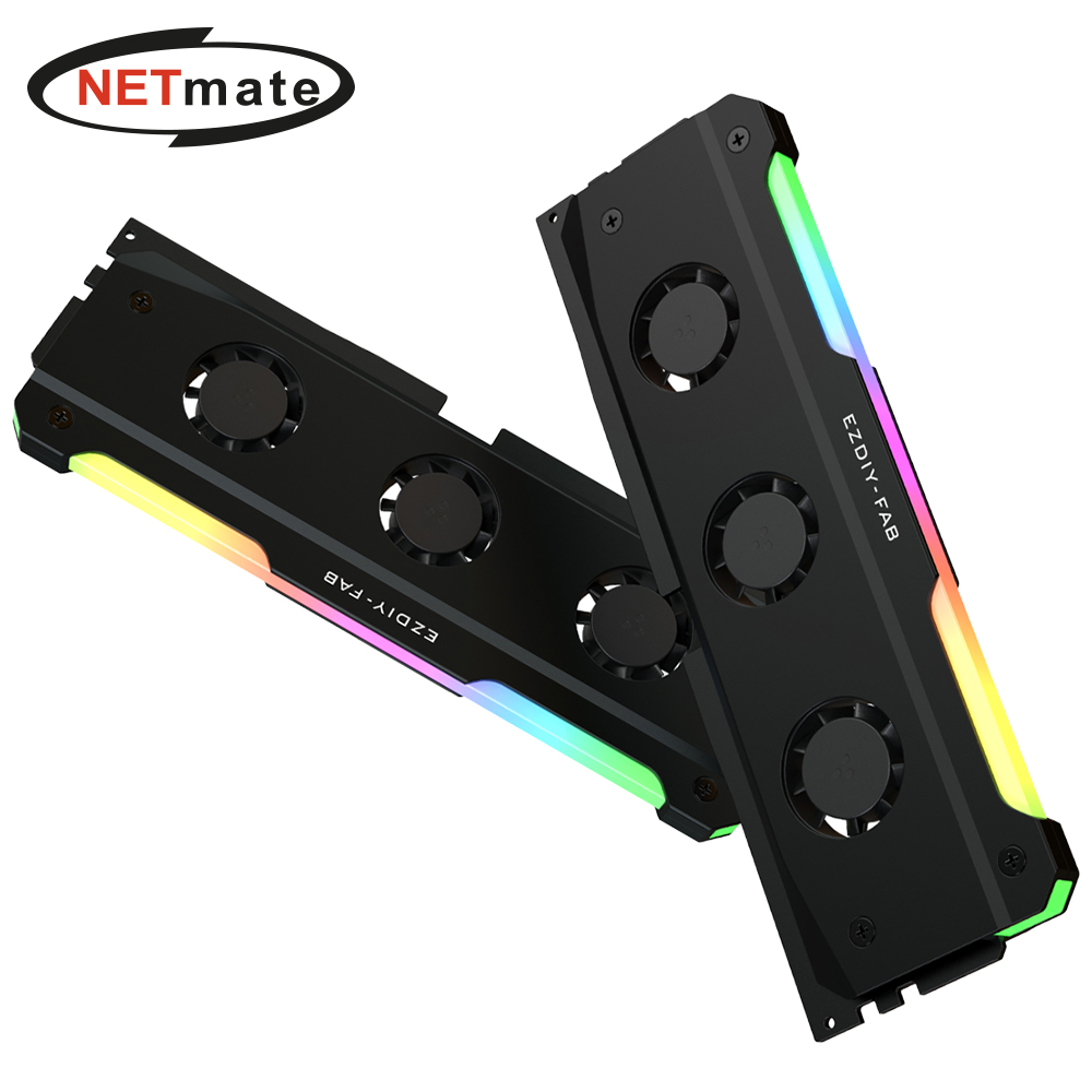 강원전자 넷메이트 ARGB PWM 터보 쿨링 메모리 쿨러, 블랙 2개 세트 [EZDIY-FAB] NM-DPI2692
