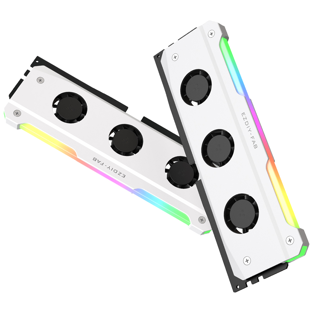 강원전자 넷메이트 ARGB PWM 터보 쿨링 메모리 쿨러, 화이트 2개 세트 [EZDIY-FAB] NM-DPI2693