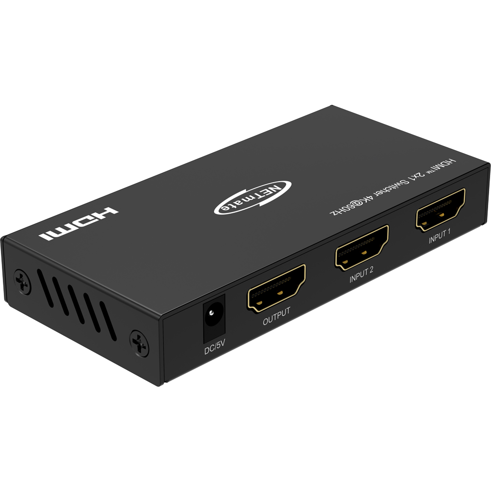 강원전자 넷메이트 4K 60Hz HDMI 2:1 선택기, 리모컨 NM-HRP4602