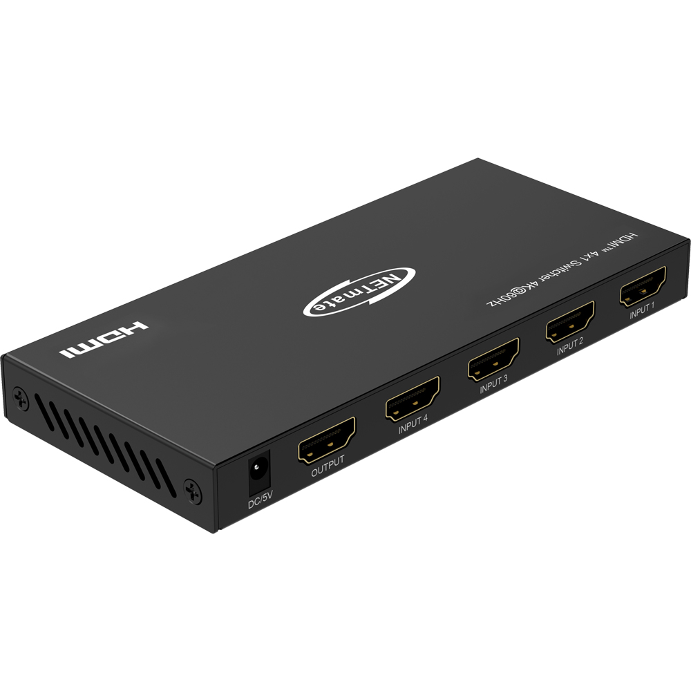 강원전자 넷메이트 4K 60Hz HDMI 4:1 선택기, 리모컨 NM-HRP4604