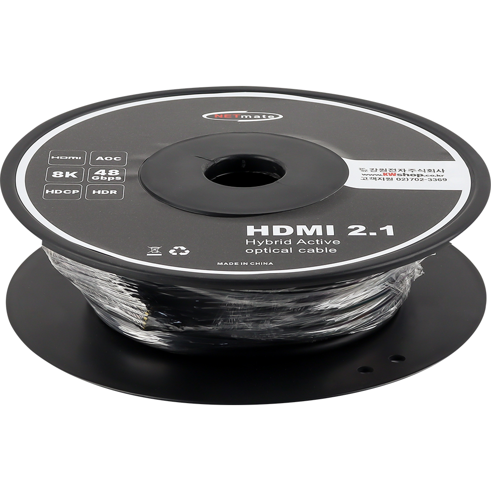 강원전자 넷메이트 HDMI2.1 Hybrid AOC 배관용 케이블 20m (골드) NM-HAP20DG