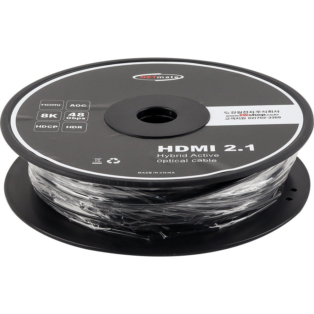 강원전자 넷메이트 HDMI2.1 Hybrid AOC 배관용 케이블 70m (골드) NM-HAP70DG