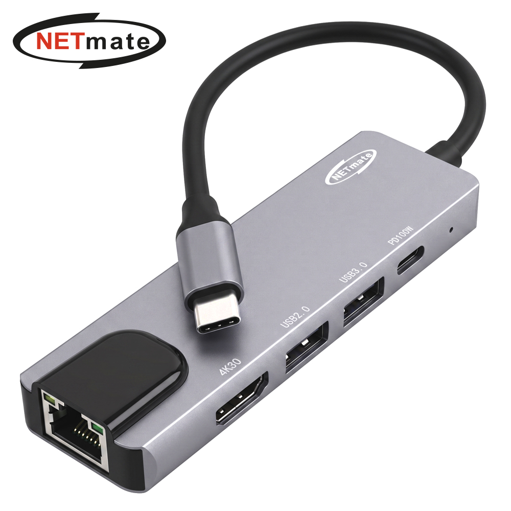 강원전자 넷메이트 USB Type C 5 in 1 멀티 허브 NM-PMH501