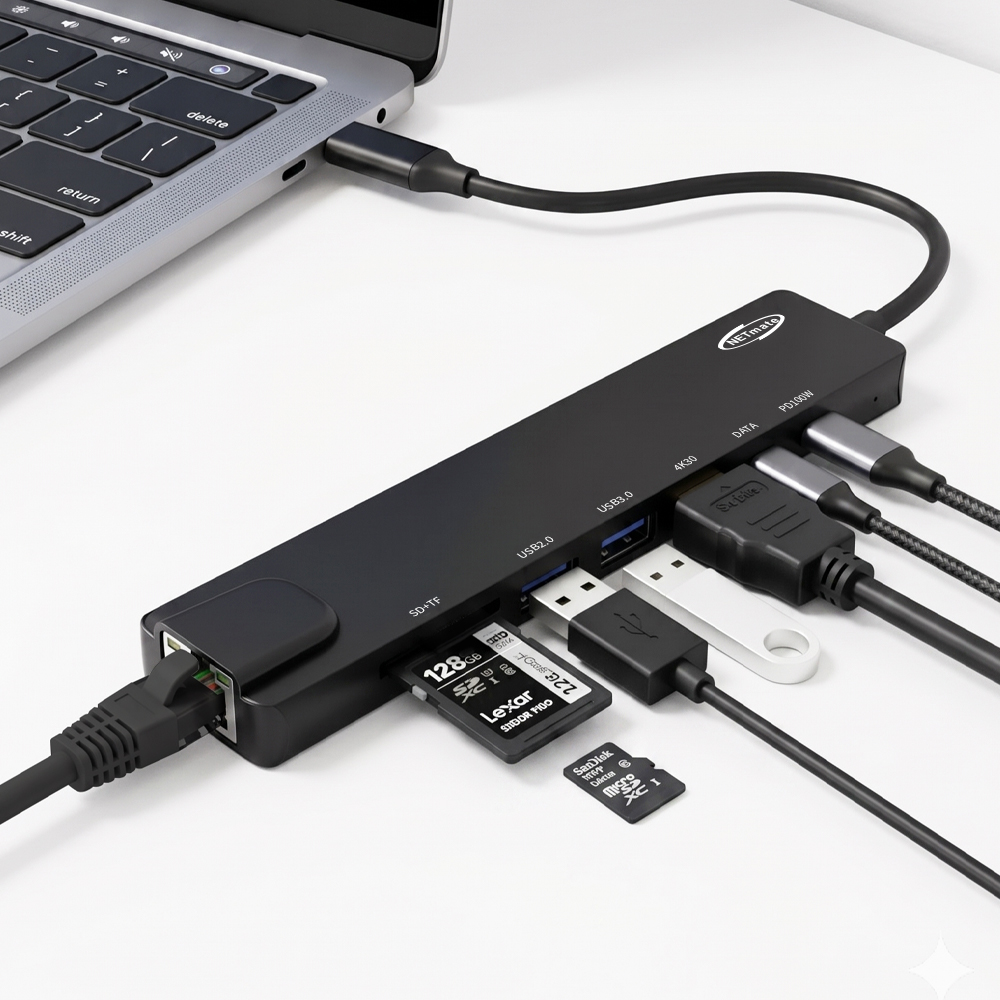 강원전자 넷메이트 USB Type C 8 in 1 멀티 허브 NM-PMH801