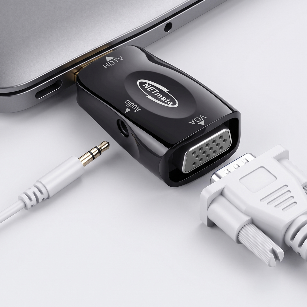 강원전자 넷메이트 HDMI to VGA(RGB) 컨버터, 오디오 출력 NM-HV04AS