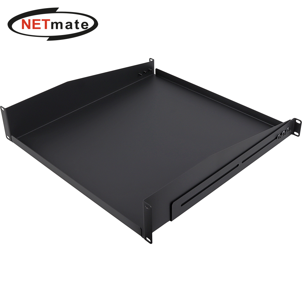 강원전자 넷메이트 허브랙 전·후면 고정 선반, 2U 가변형 470~785mm CYSSA-2UD18