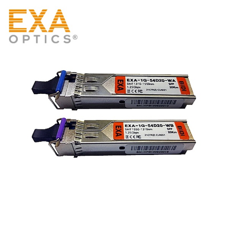 EXA GBIC MOXA BiDi SFP-1G20ALC BLC 20km 광모듈 세트 EXA-1G-54D20-WAB-MOXA