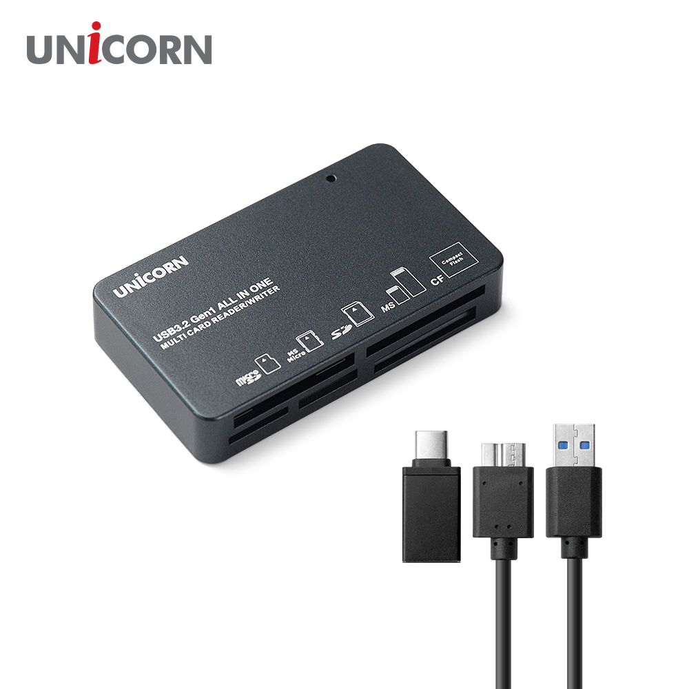 유니콘 USB3.2 Gen1 6in1 멀티카드리더기 올인원117종 지원 A+C타입 XC-5000M