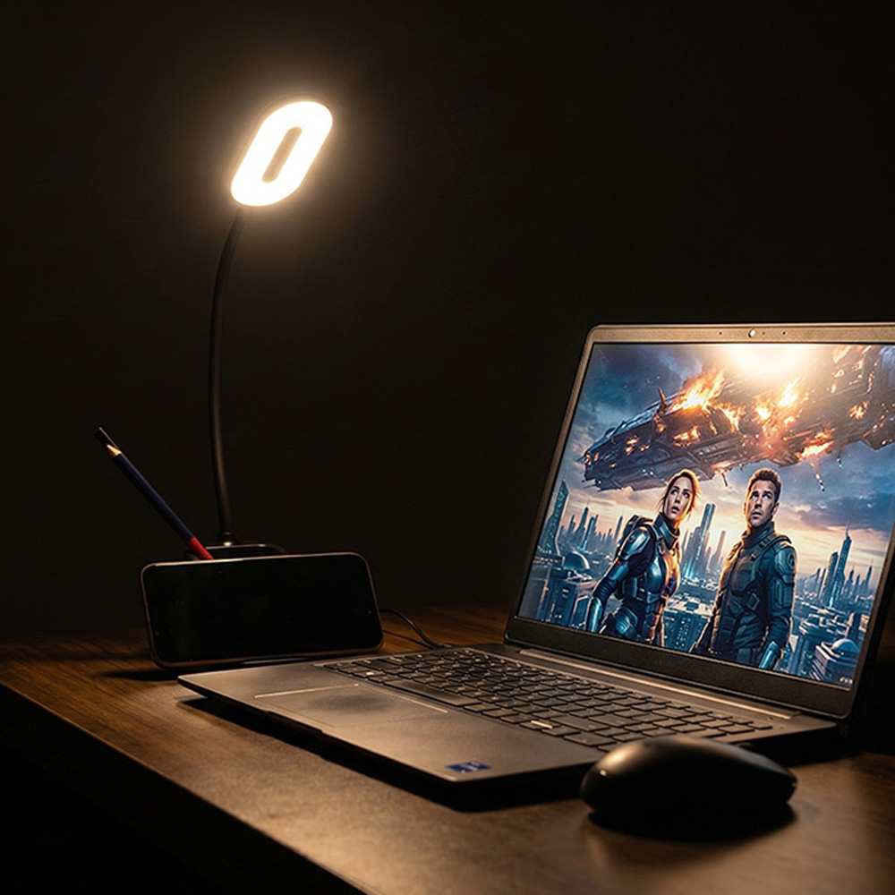 플레이고 A118 화이트 3in1 펜꽂이 LED 고속 무선충전 램프 스탠드