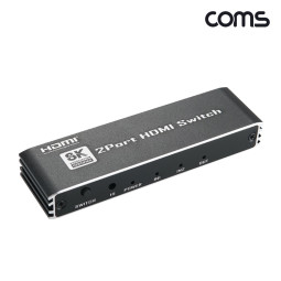 Coms HDMI 2:1 선택기 8K 60Hz 2입력 1출력 수동 스위치 리모컨