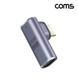 Coms USB4.0 Gen3 Type C to C 꺾임 젠더 E Marker 40Gbps 8K 140W PD충전 지원