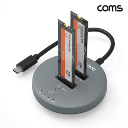[대폭가격인하] Coms M.2 NVMe AHCI SSD 2베이 도킹 클론 복제 스테이션 USB3.2 GEN2