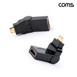 Coms 미니 HDMI 변환 젠더 mini HDMI M to HDMI F 회전형 2개입