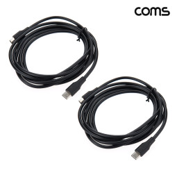 Coms C타입 PD 고속충전 케이블 Black 2M 2개입