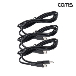 Coms C to C타입 PD 고속충전 케이블 1M Black 3개입