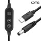 Coms C타입 to DC 외경 5.5 내경 2.5 전원 변환케이블 1.2m 60W PD 충전 전압 조절 5V 9V 12V 15V 20V