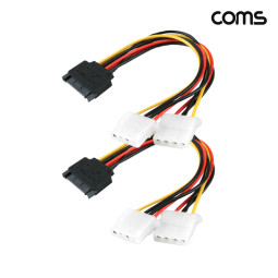 Coms SATA 전원 Y형 케이블 20cm SATA PCB IDE x 2 2개입