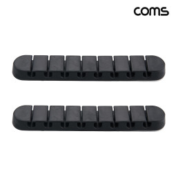 Coms 케이블 오거나이저 Black 8구 전선 케이블 정리 전선정리 고정클립 2개입