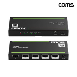 Coms 1x4 HDMI 2.1 분배기 48Gbps EDID 수동 스위치 8K 60Hz 4K 120Hz