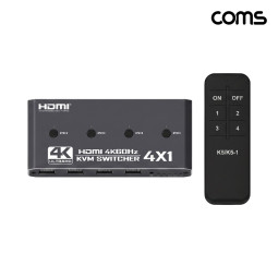Coms 4x1 HDMI 2.0 KVM 스위치 PC 4대 제어 USB 4포트 4K 60Hz