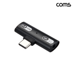 Coms C타입 이어폰 충전 젠더 USB-C 3.5mm 오디오 PD 60W 고속충전