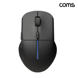 Coms 블루투스 5.1 2.4Ghz 듀얼모드 마우스 Black 충전식 조용한 무소음 클릭 하루종일 가벼운 사용감 Two BT 동작 LED